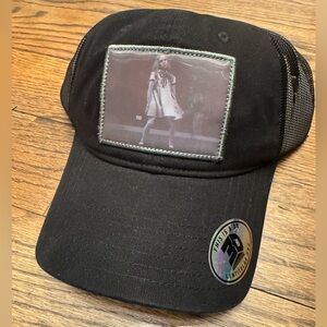 Megan 2.0 / Universal Black Mesh Adjustable Trucker Hat, 3-D Graphic Patch NWT